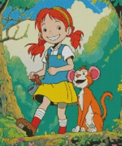 Pippi Longstocking Character Diamond Painting