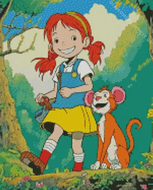 Pippi Longstocking Character Diamond Painting