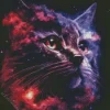 Purple Cat Galaxy Diamond Painting