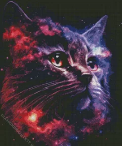 Purple Cat Galaxy Diamond Painting