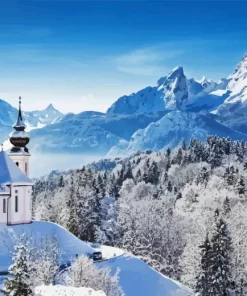 Snowy Bavarian Alps Diamond Painting