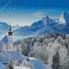 Snowy Bavarian Alps Diamond Painting