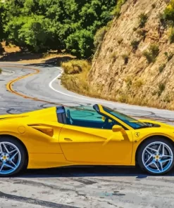 Yellow Ferrari F8 Diamond Painting