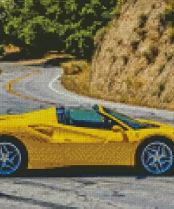 Yellow Ferrari F8 Diamond Painting