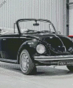 1974 Black Volkswagen Beetle Convertible Diamond Painting