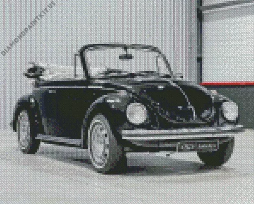 1974 Black Volkswagen Beetle Convertible Diamond Painting