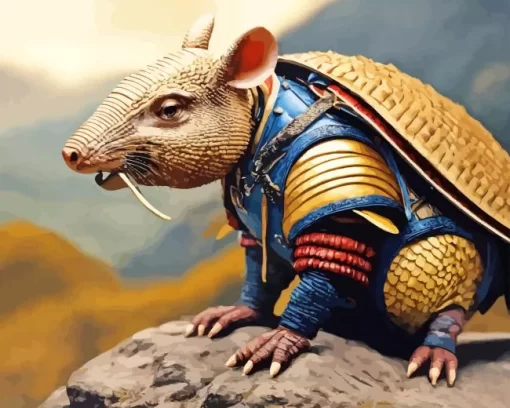 Armadillo Samurai Diamond Painting