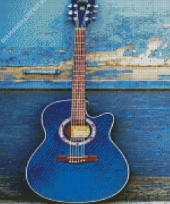 Blue Guitar Diamond Painting