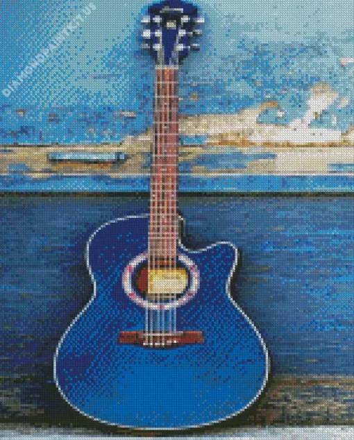 Blue Guitar Diamond Painting