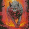 Giant Black Wolf Evil Diamond Painting