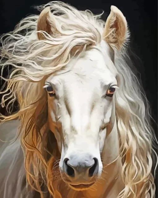 Horse With Blond Hair Diamond Painting