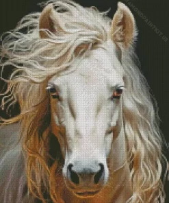 Horse With Blond Hair Diamond Painting