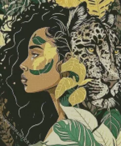 Illustration Black Woman by Leopard Diamond Painting