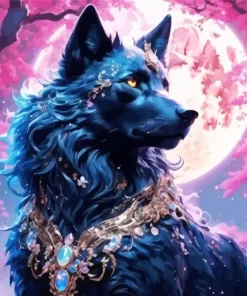 Magical Black Wolf Art Diamond Painting