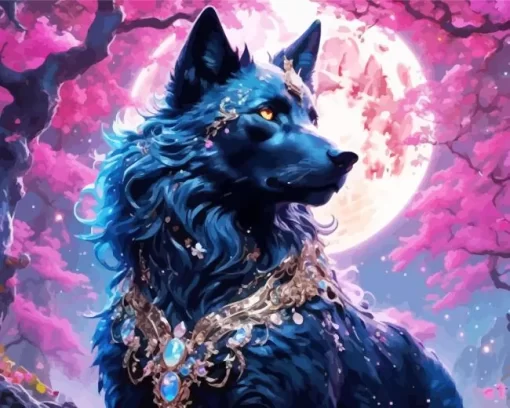 Magical Black Wolf Art Diamond Painting