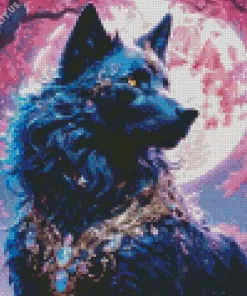 Magical Black Wolf Art Diamond Painting