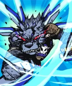 Powerful Black Weregarurumon Diamond Painting