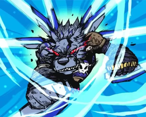 Powerful Black Weregarurumon Diamond Painting