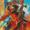 Rocket and Groot Fotnite Game Diamond Painting