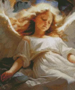 Sleepy Blonde Angel Diamond Painting