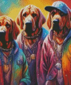 Stylish Bloodhound Dogs Diamond Painting