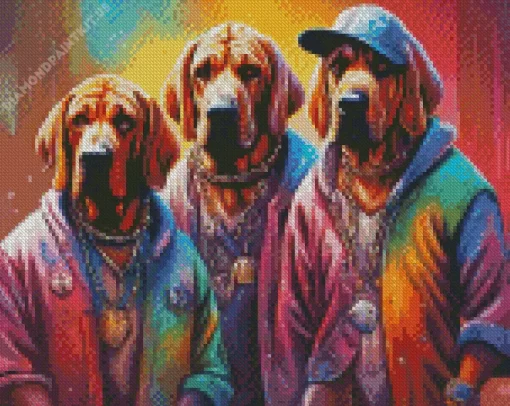 Stylish Bloodhound Dogs Diamond Painting