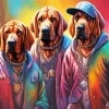 Stylish Bloodhound Dogs Diamond Painting