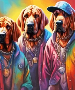 Stylish Bloodhound Dogs Diamond Painting