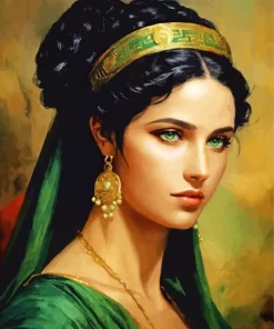 Turkish Lady With Green Eyes Diamond Painting