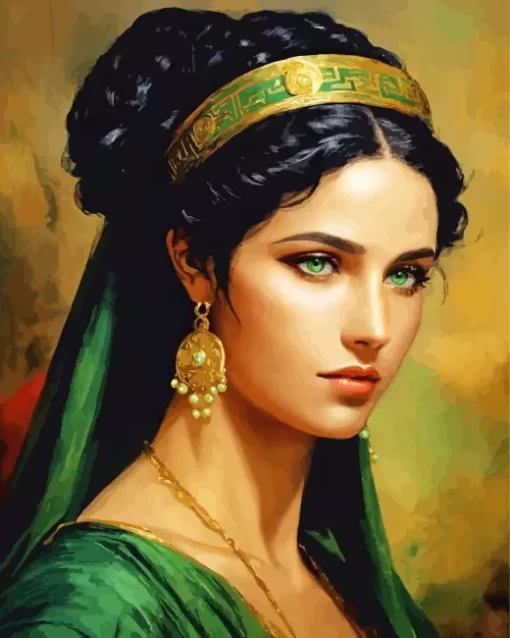 Turkish Lady With Green Eyes Diamond Painting