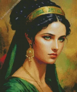 Turkish Lady With Green Eyes Diamond Painting