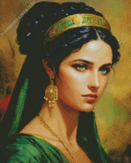 Turkish Lady With Green Eyes Diamond Painting