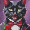 Vampire Black Cat In Tie Diamond Painting