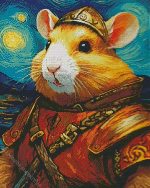 Viking Hamster Van Gogh Diamond Painting