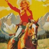 Vintage Blonde Cowgirl Diamond Painting