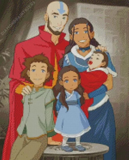 Aang and Katara Family Diamond Painting