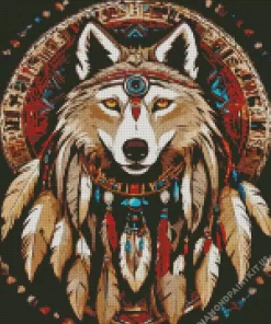 Aboriginal Wolf Diamond Painting