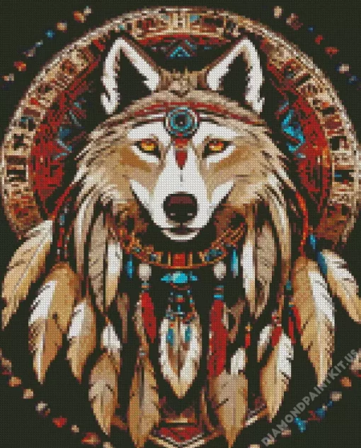 Aboriginal Wolf Diamond Painting