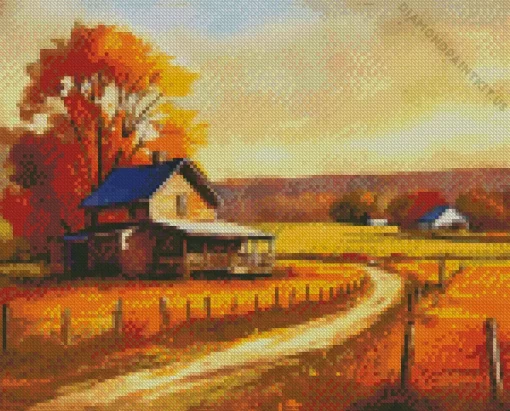 Aesthetic Fall Farmhouse Diamond Painting