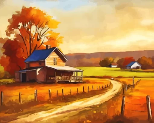 Aesthetic Fall Farmhouse Diamond Painting