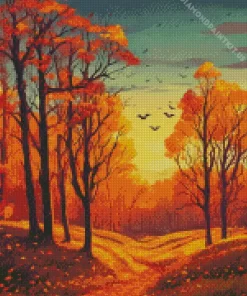 Aesthetic Fall Forest Art Diamond Painting