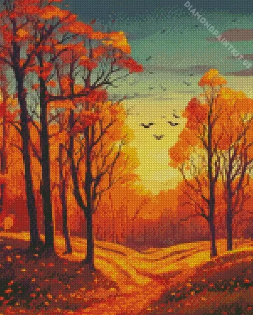 Aesthetic Fall Forest Art Diamond Painting