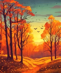 Aesthetic Fall Forest Art Diamond Painting