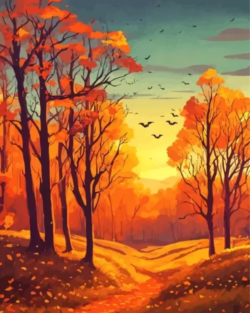 Aesthetic Fall Forest Art Diamond Painting