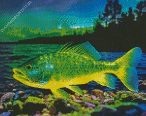 Aesthetic Green Fish Diamond Painting