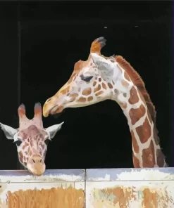 Baby and Mom Giraffe Diamond Painting