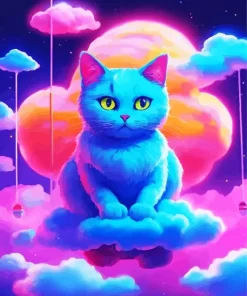 Baby Blue Cat Diamond Painting