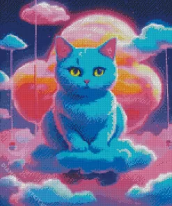 Baby Blue Cat Diamond Painting