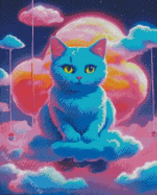 Baby Blue Cat Diamond Painting