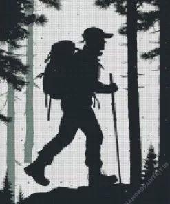 Black and White Explorer Silhouette Diamond Painting